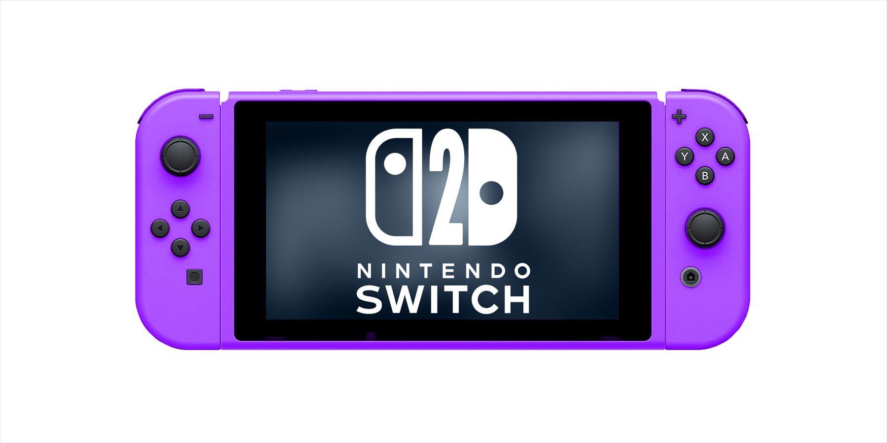 Purple Nintendo Switch 2 with logo mockup white background