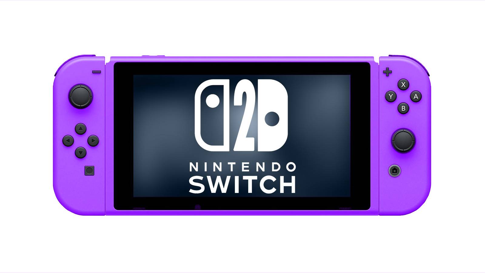 Purple Nintendo Switch 2 with logo mockup white background