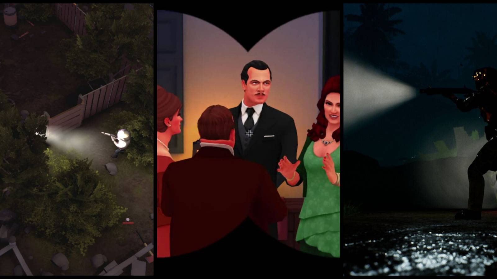 screenshots from Of Guards and Thieves, SpyParty, SPECTRE 