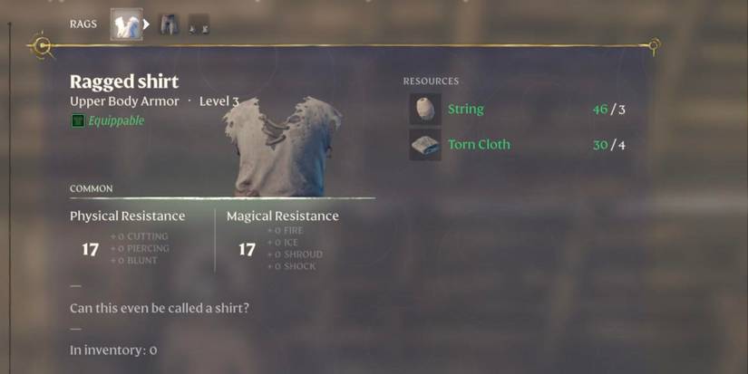 rags armor set enshrouded