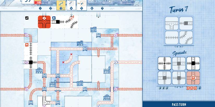 A single player matchg in Railroad Ink Challenge