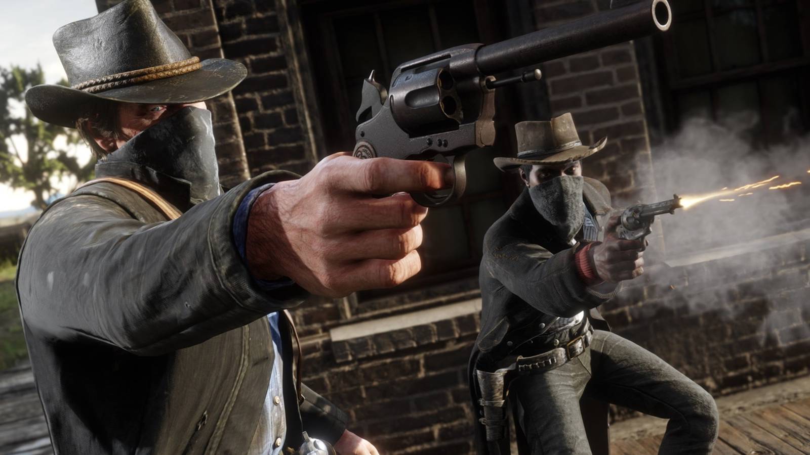 red dead redemption 2 outlaws with guns
