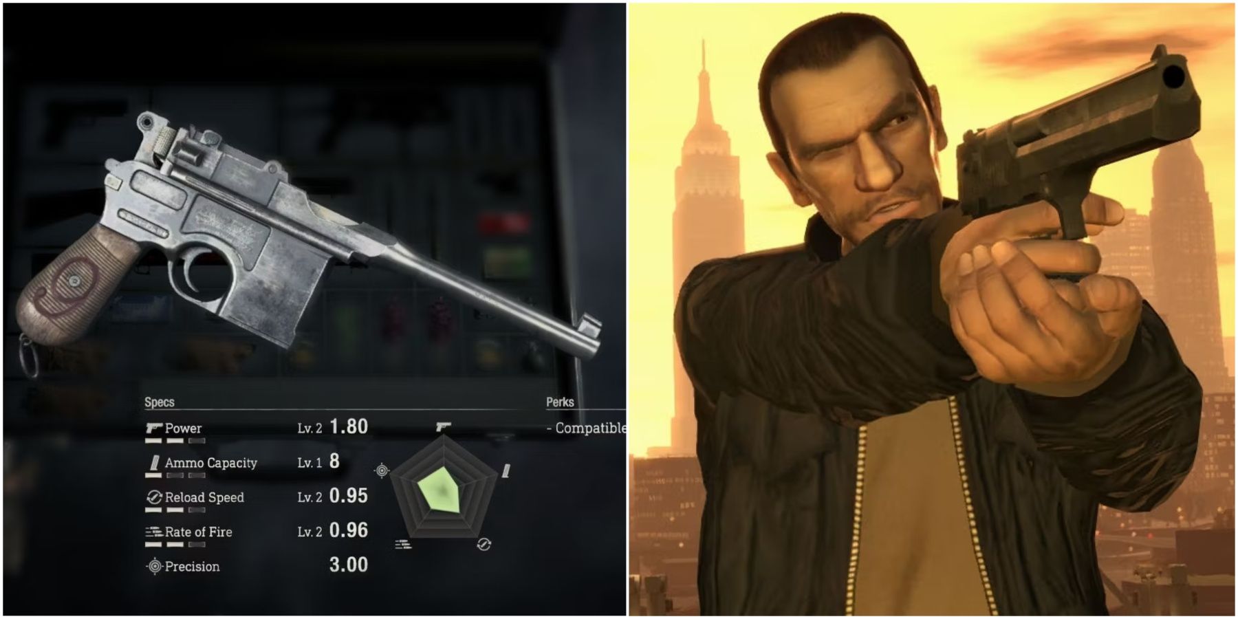 Red9 in Resident Evil 4 and Niko Bellic in Grand Theft Auto 4