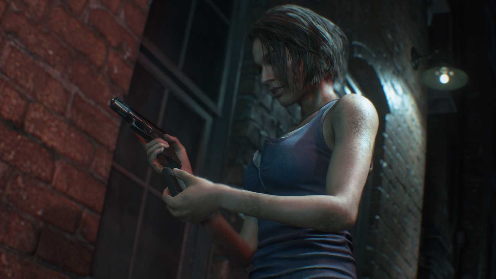 Resident Evil 3 remake Steam promo screenshot 4 Jill reloading a gun
