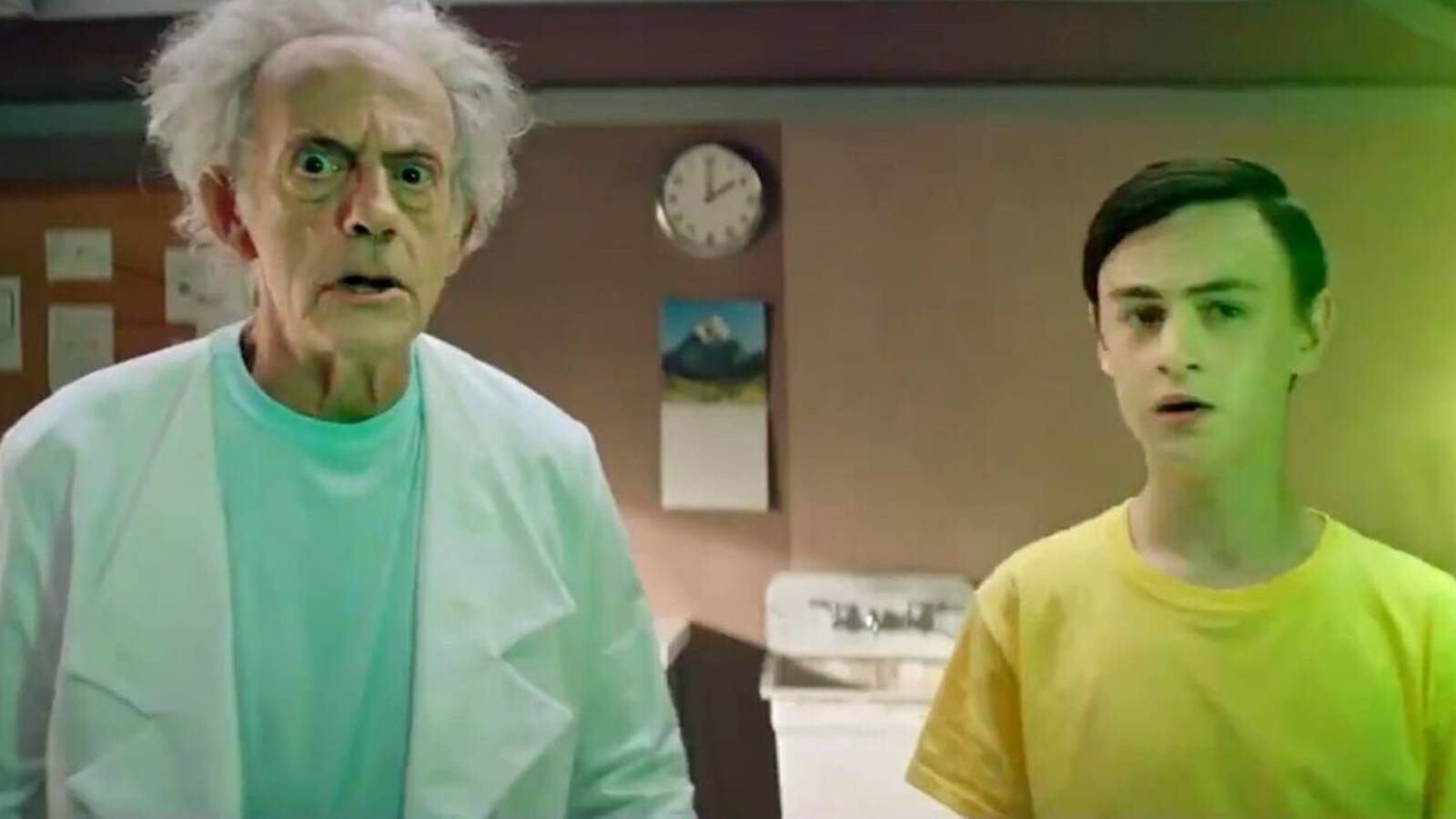 Christopher Lloyd as Rick Sanchez and Jaeden Martell as Morty