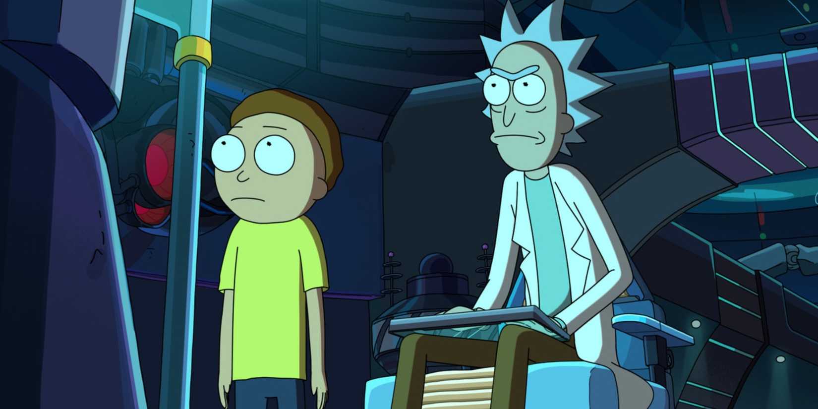 Morty and Rick looking serious in Rick and Morty