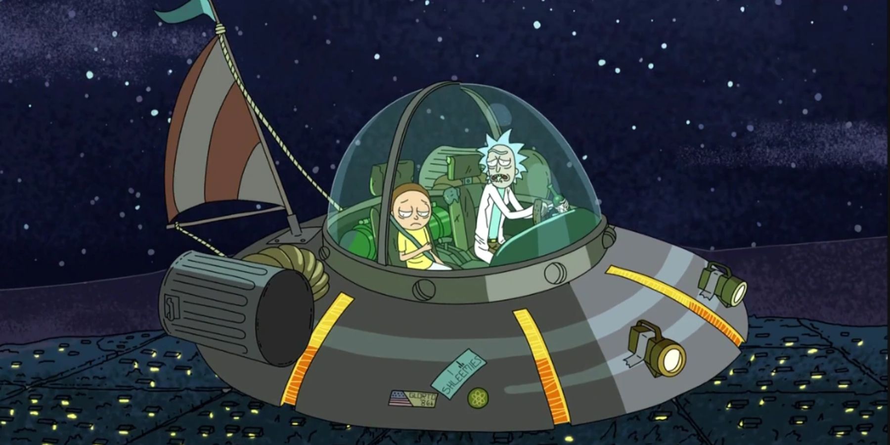 Rick and Morty in the spaceship in Rick and Morty