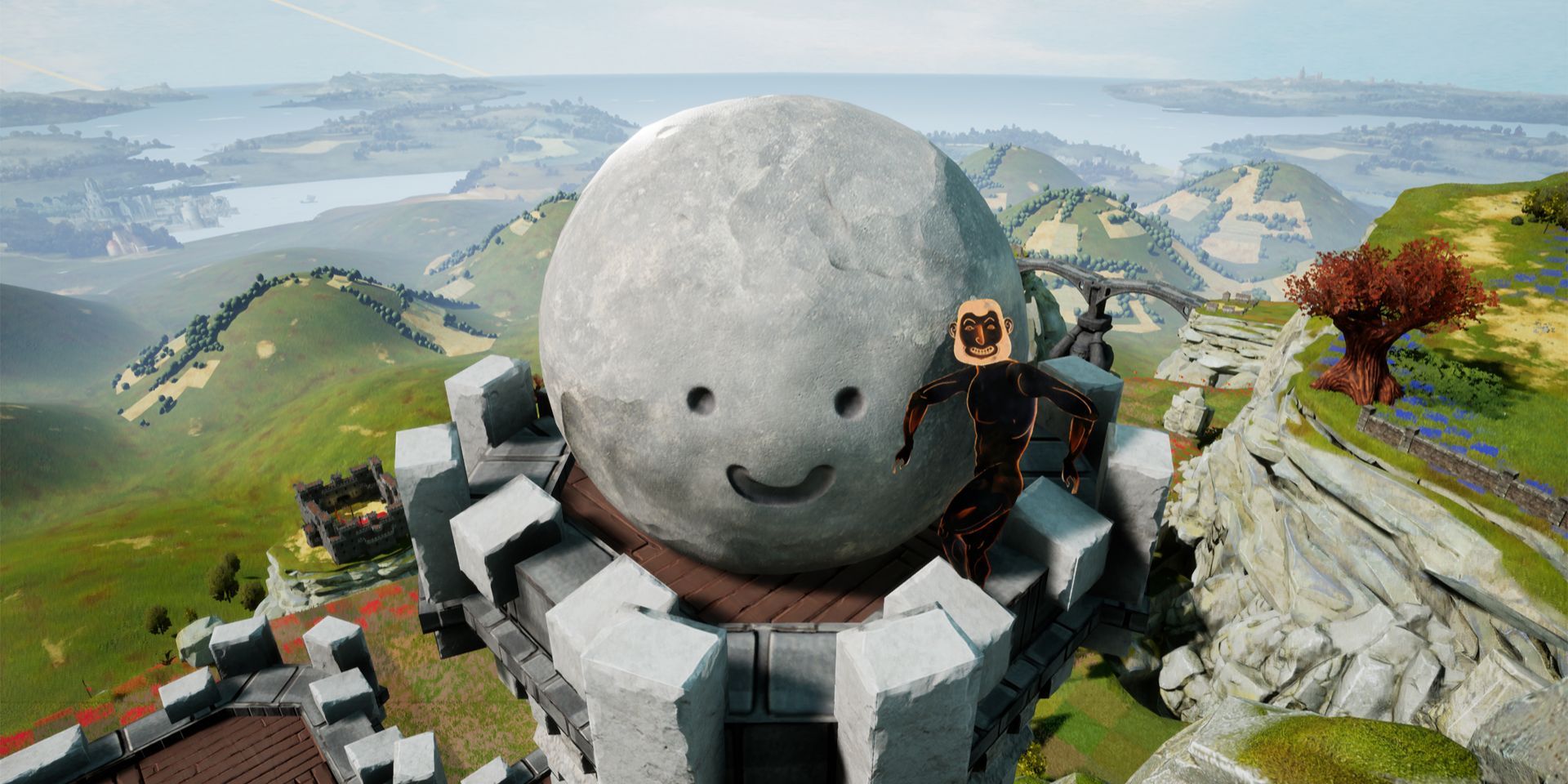 A smilying rock in Rock of Ages 2