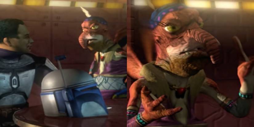 screenshots of rozatta the Toydarian , with bounty Hunter Jango Feet