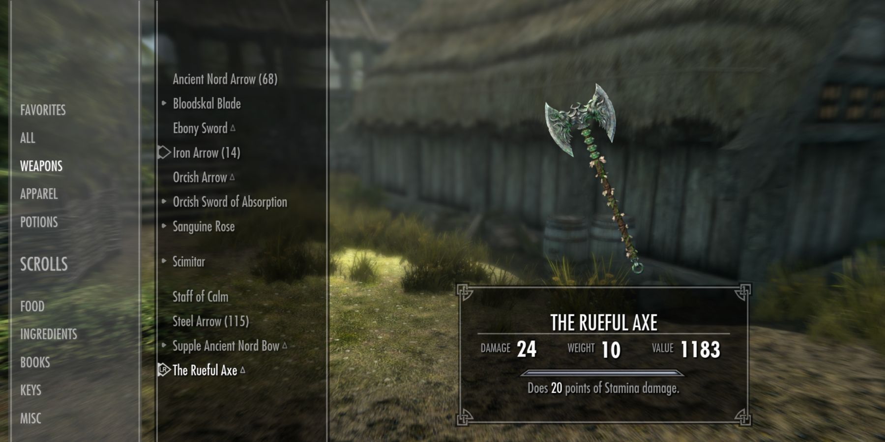 Rueful Axe in Skyrim