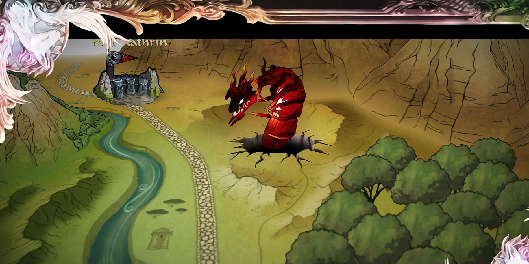 Monster Coming Out Of The Ground In SaGa Scarlet Grace: Ambitions