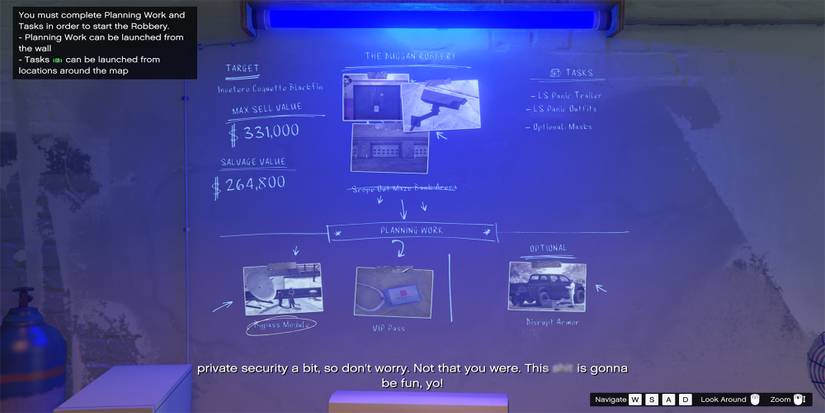 GTA Online Salvage Yard Heist - The Duggan Robbery Planning Wall