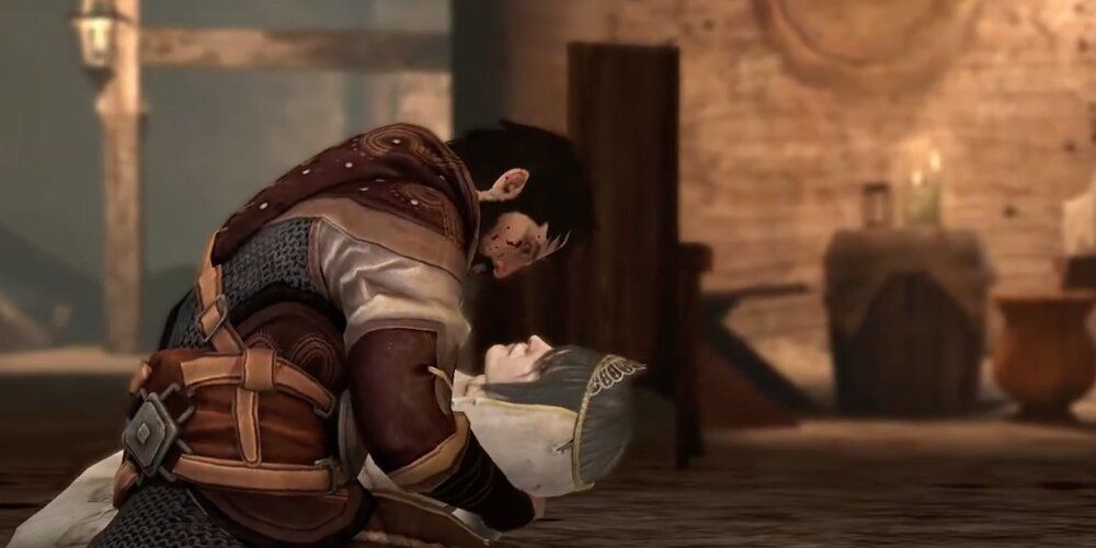 Hawke holding his mother 