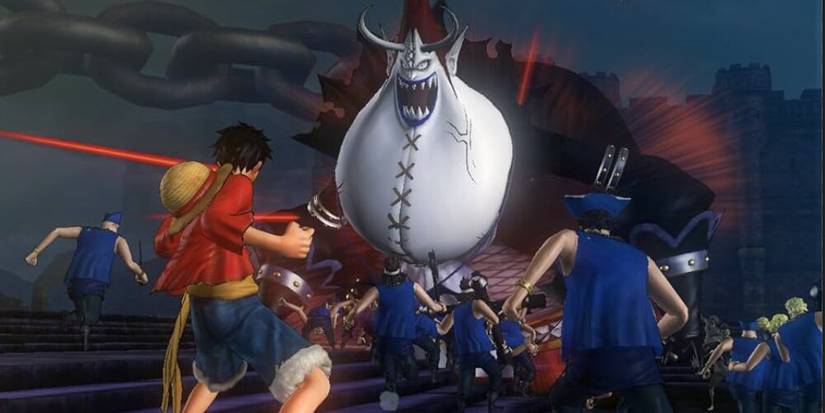 Luffy facing off against Gecko Moria 