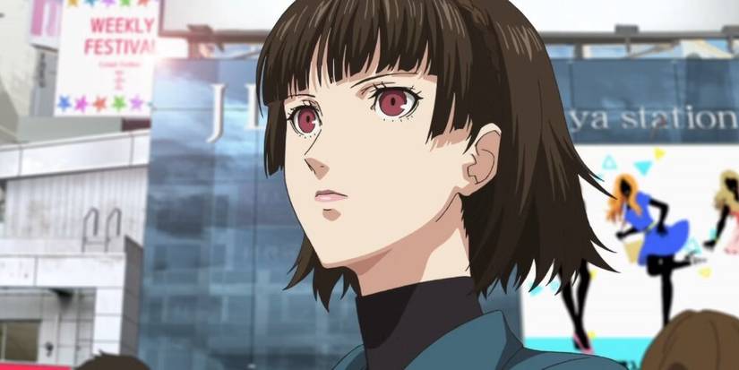Makoto with billboards behind her 