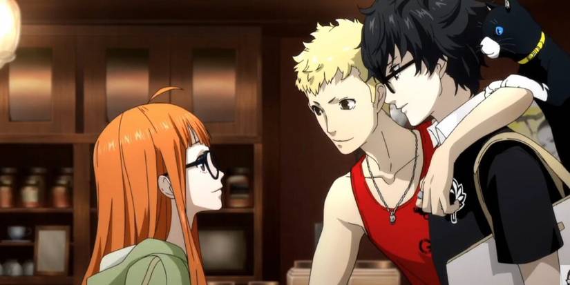 Futaba happy to see Ryuji and Joker 