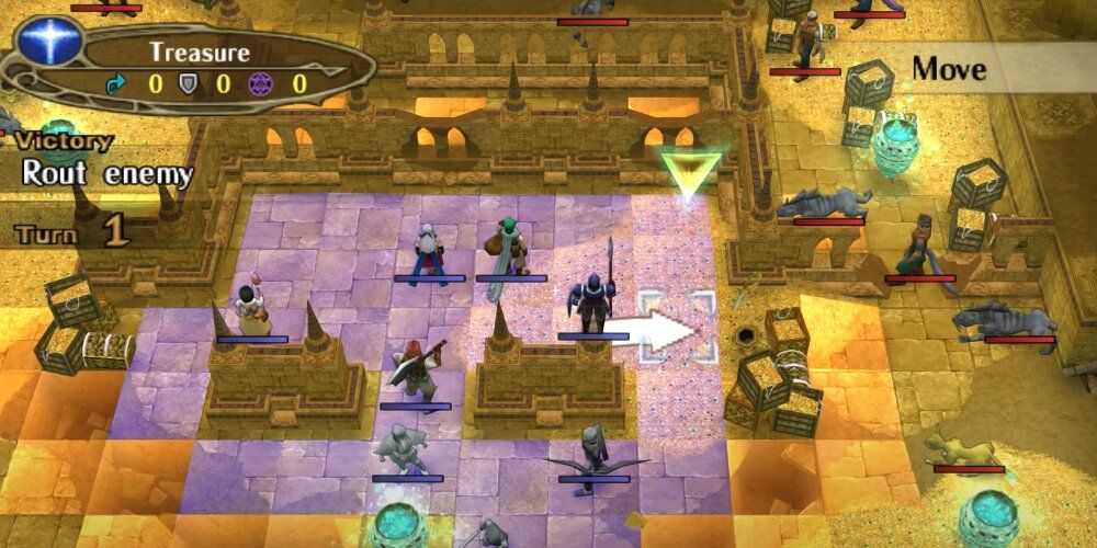 Units being commanded in a desert setting in Fire Emblem: Radiant Dawn