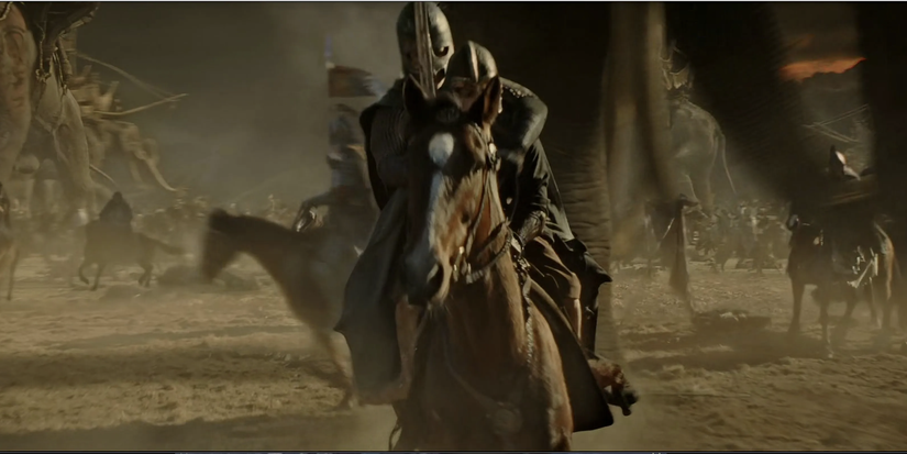 Eowyn and Merry riding on Windfola