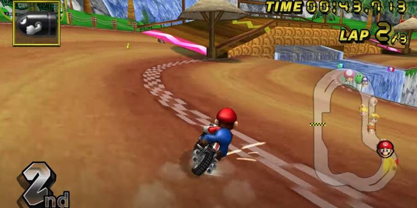 Mari drifting on a bike 