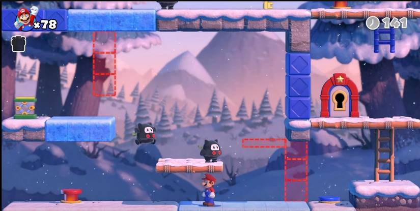 mario vs donkey kong world 6 slippery summit