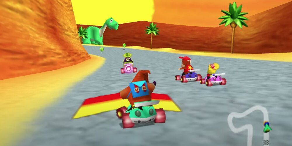 Banjo Kazzoie racing with other drivers around him 