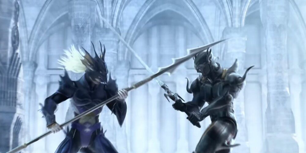 Cecil and Kain clashing swords 