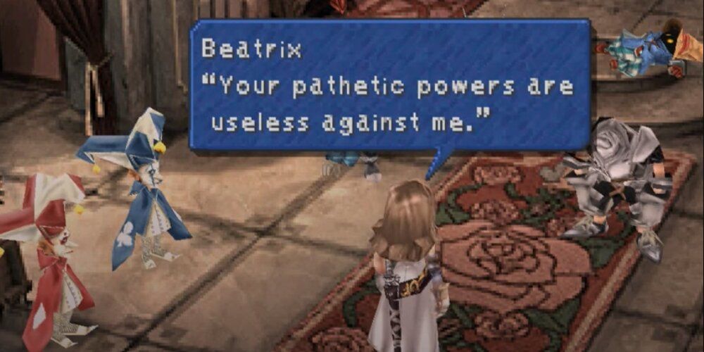 Beatrix talking down to the Final Fantasy 9 party