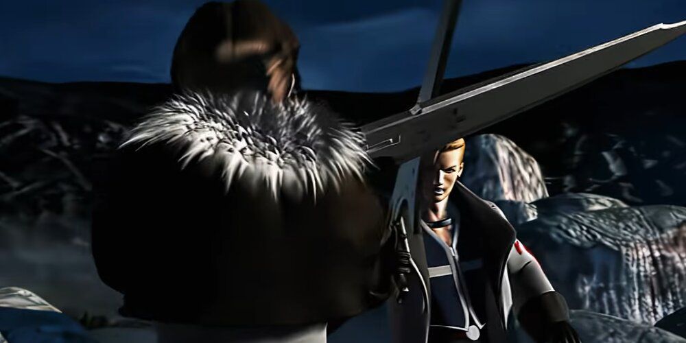 Squall and Seifer clashing swords