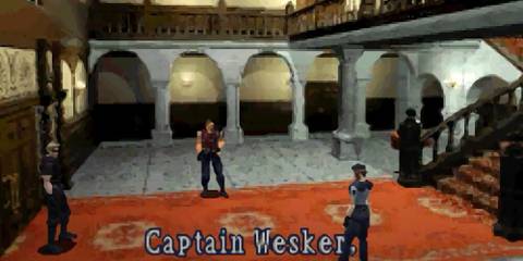 Chris, Jill and Wesker in the Spencer Mansion 