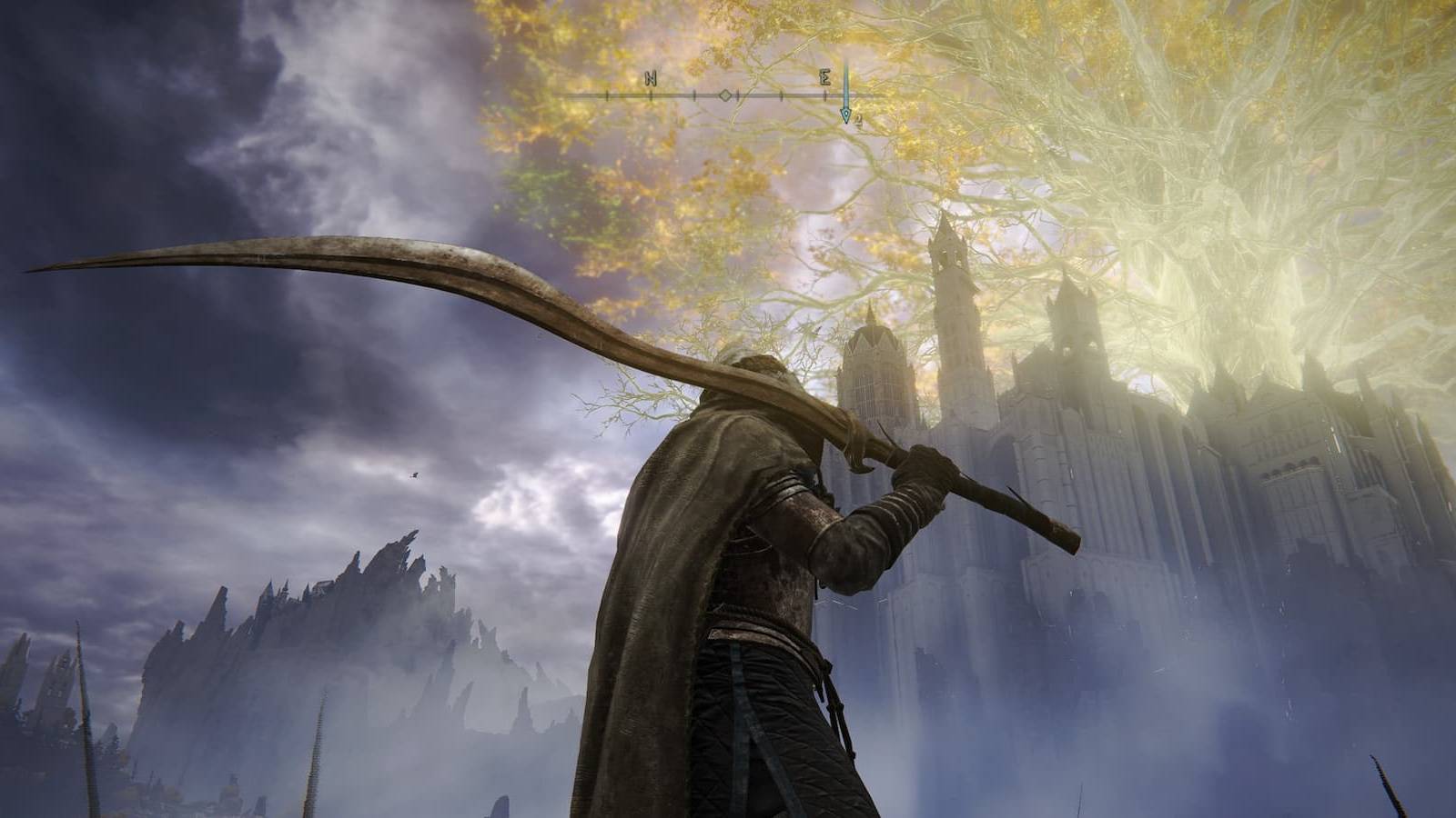 elden ring player looking at Erdtree