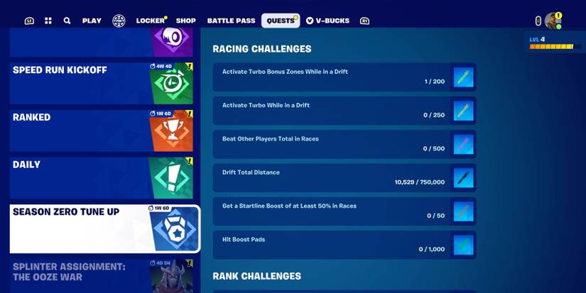 season zero tune up quests