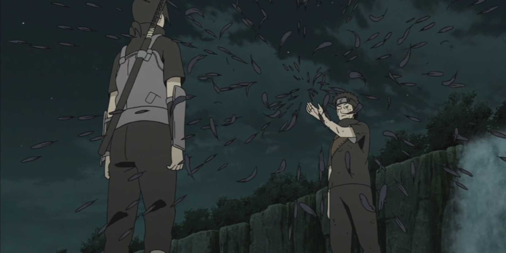 Shisui gives his eye to Itachi