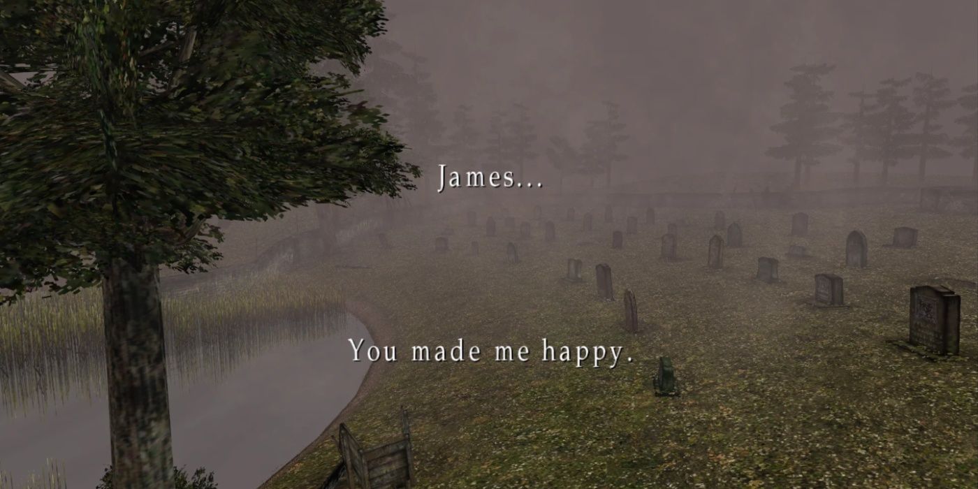 Silent Hill 2 text with a graveyard background