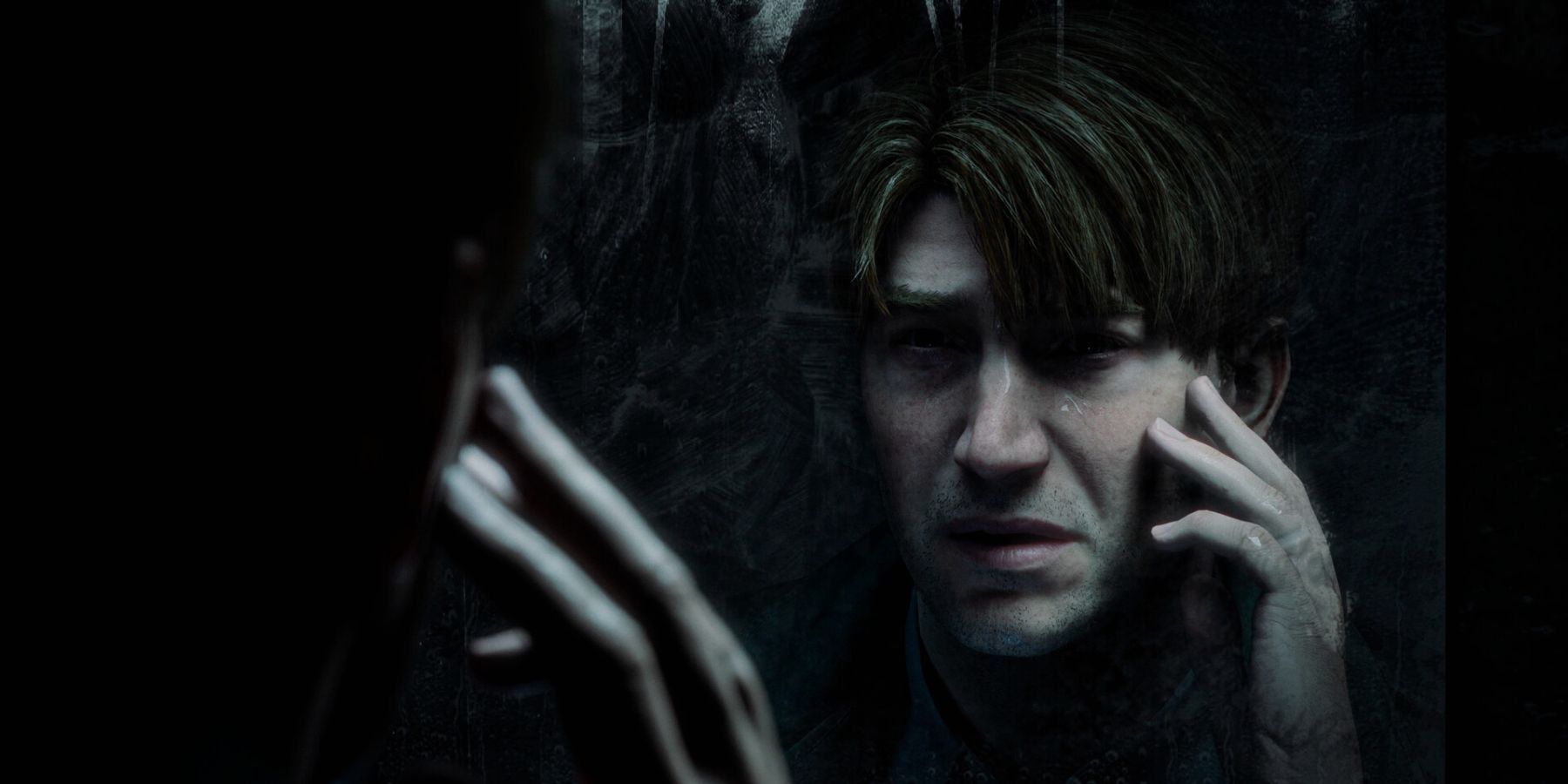 silent hill 2 remake james looking scared in mirror
