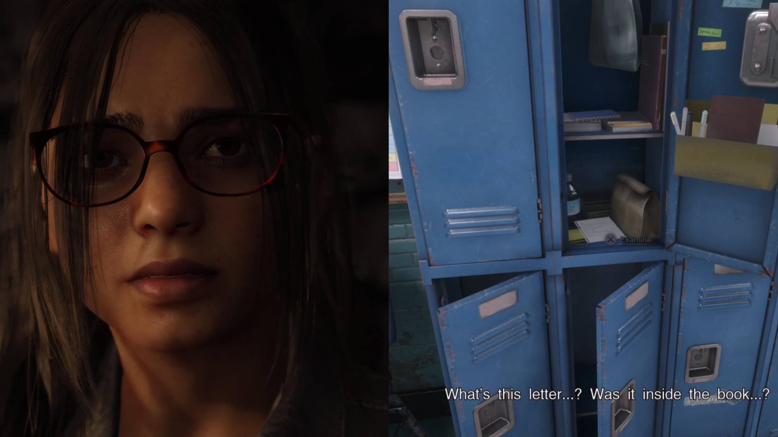 Split image showing the locker and the protagonist in Silent Hill: The Short Message.