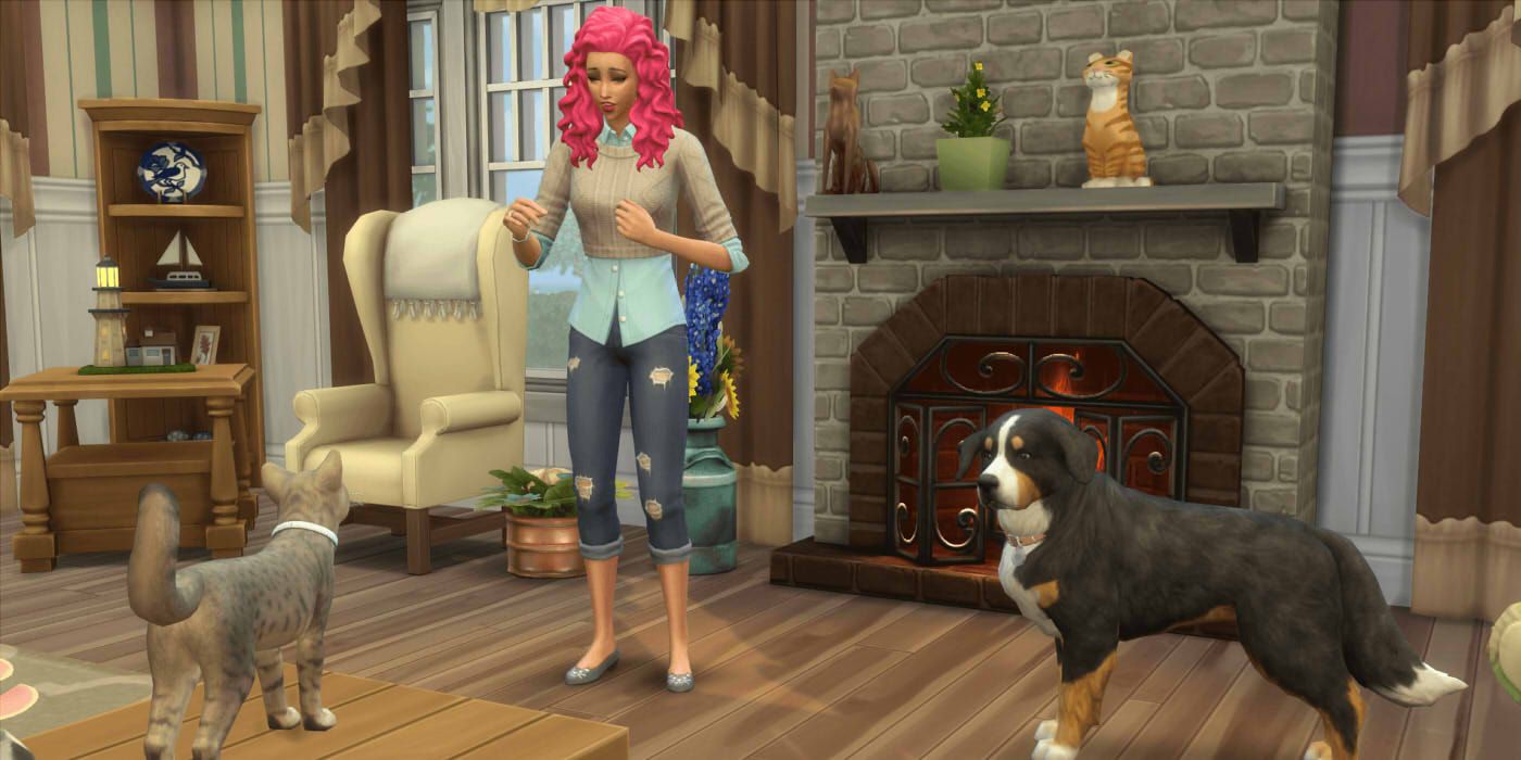 Gameplay screenshot of The Sims 4, featuring a female Sim with her two dogs - With Project Rene already in the works, which is believed to be the fifth game in the franchise, many players are expecting to see the same iconic families and possibly lesser-known characters in the game