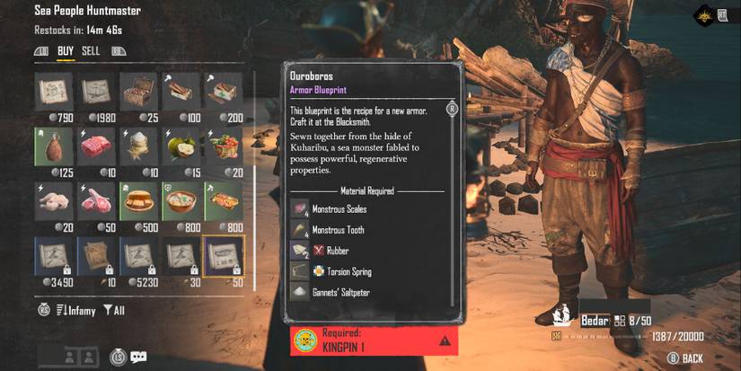 skull ad bones ouroboros armor blueprint with monstrous tooth