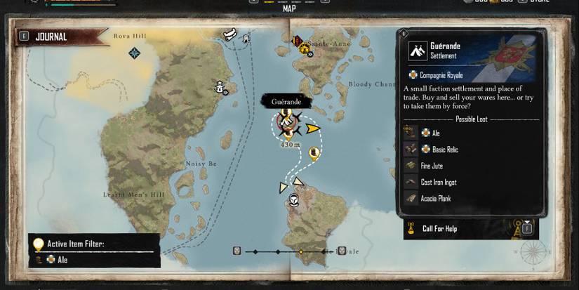 Skull and Bones Call for Help Map