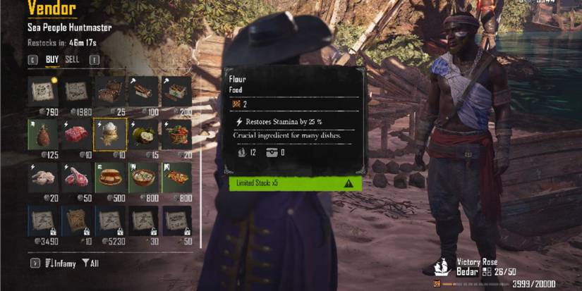 Skull and Bones Purchase Flour From Vendor