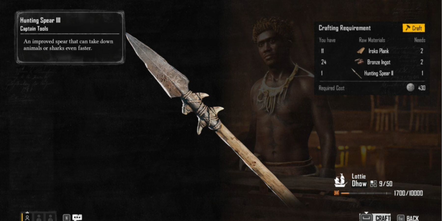 Skull and Bones Upgrade Hunting Spear