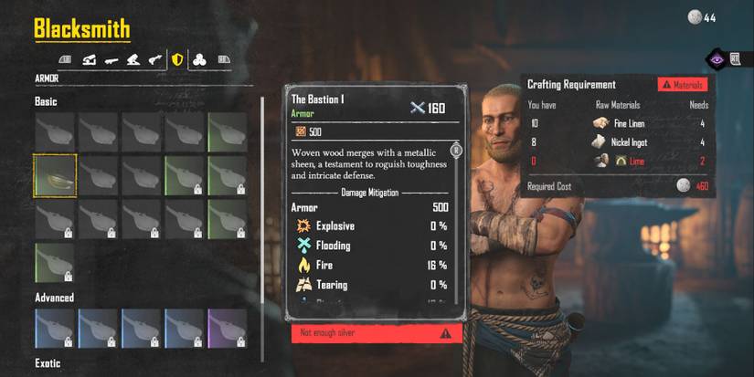 skull and bones lime armor crafting bastion I