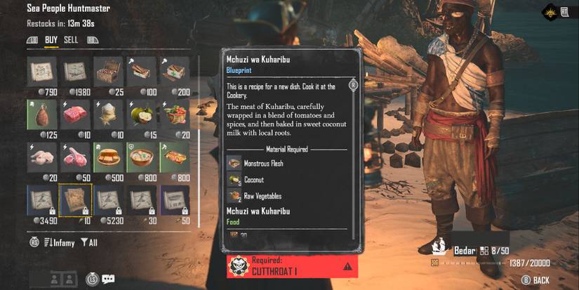 Skull and bones machuzi wa kuharibu cooking blueprint