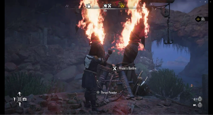A player using a Pirates Bonfire in Skull and Bones