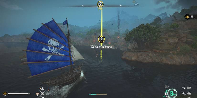 skull and bones sunken goldmine location 