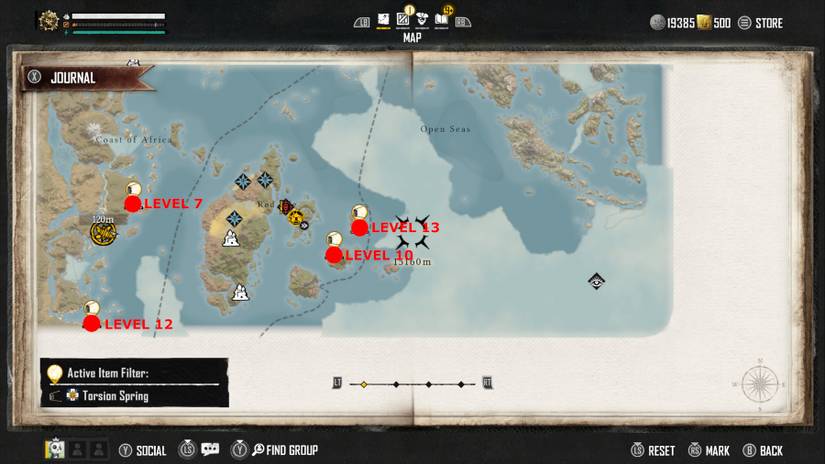 skull and bones torsion spring location