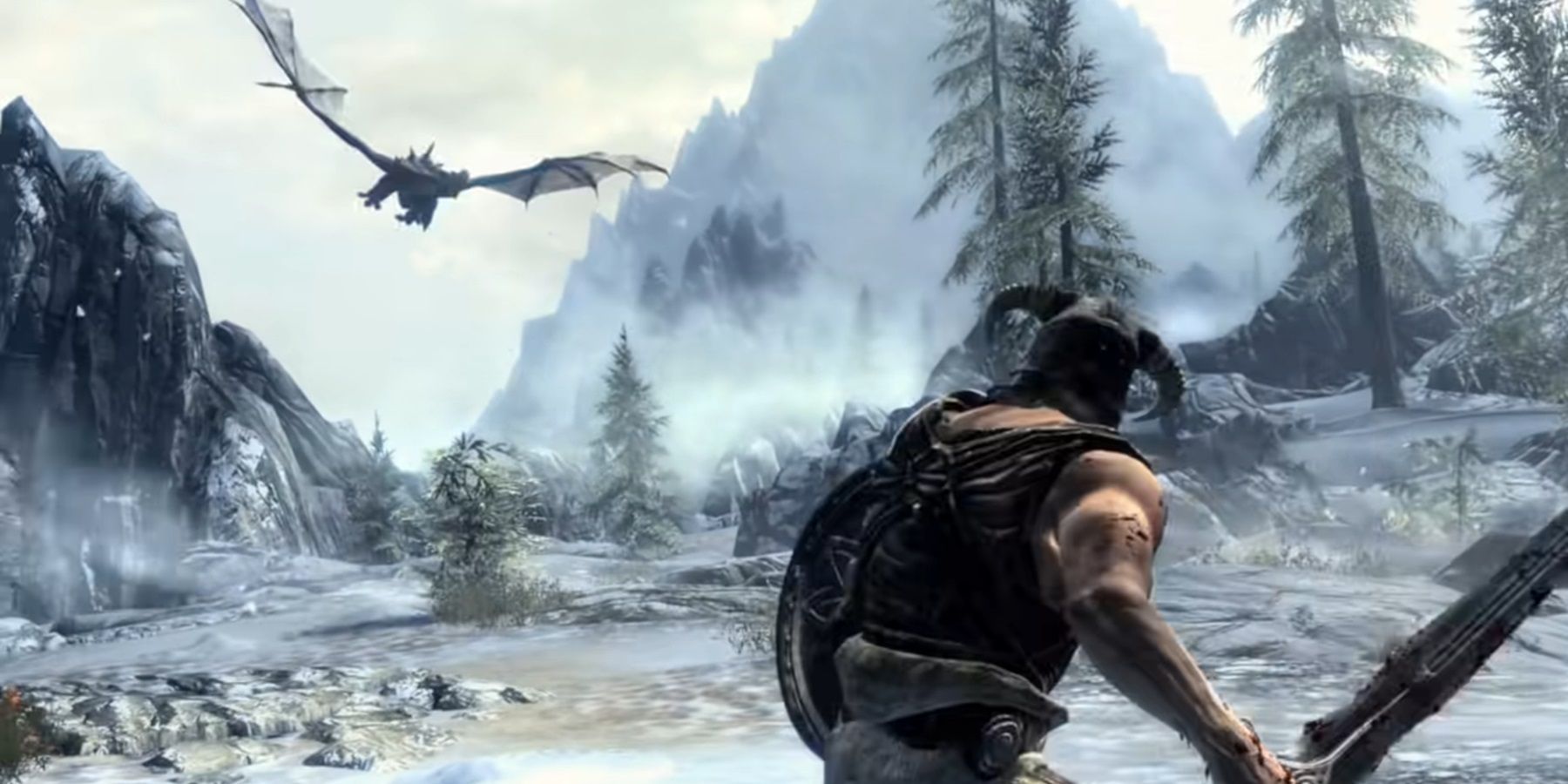 skyrim dragon fight