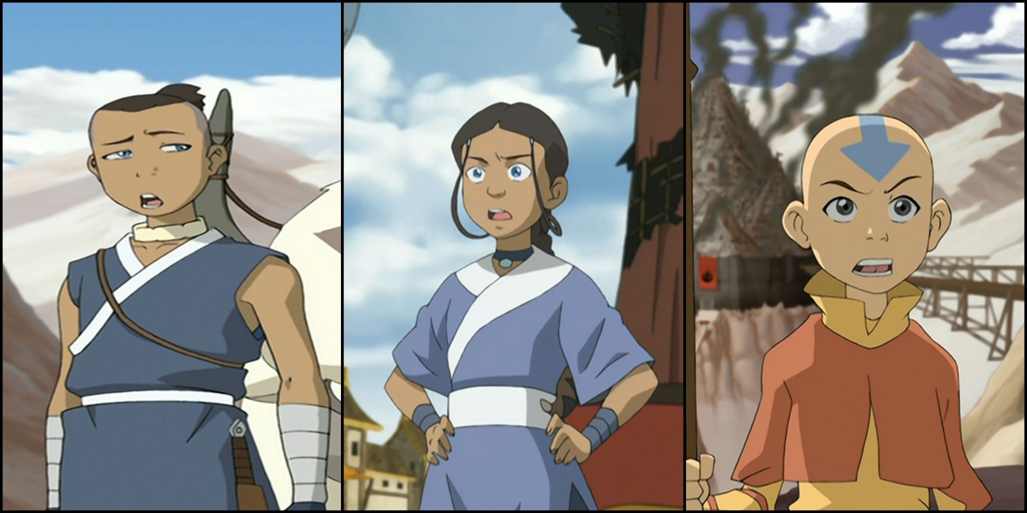 Sokka, Katara, and Aang in Avatar the Last Airbender