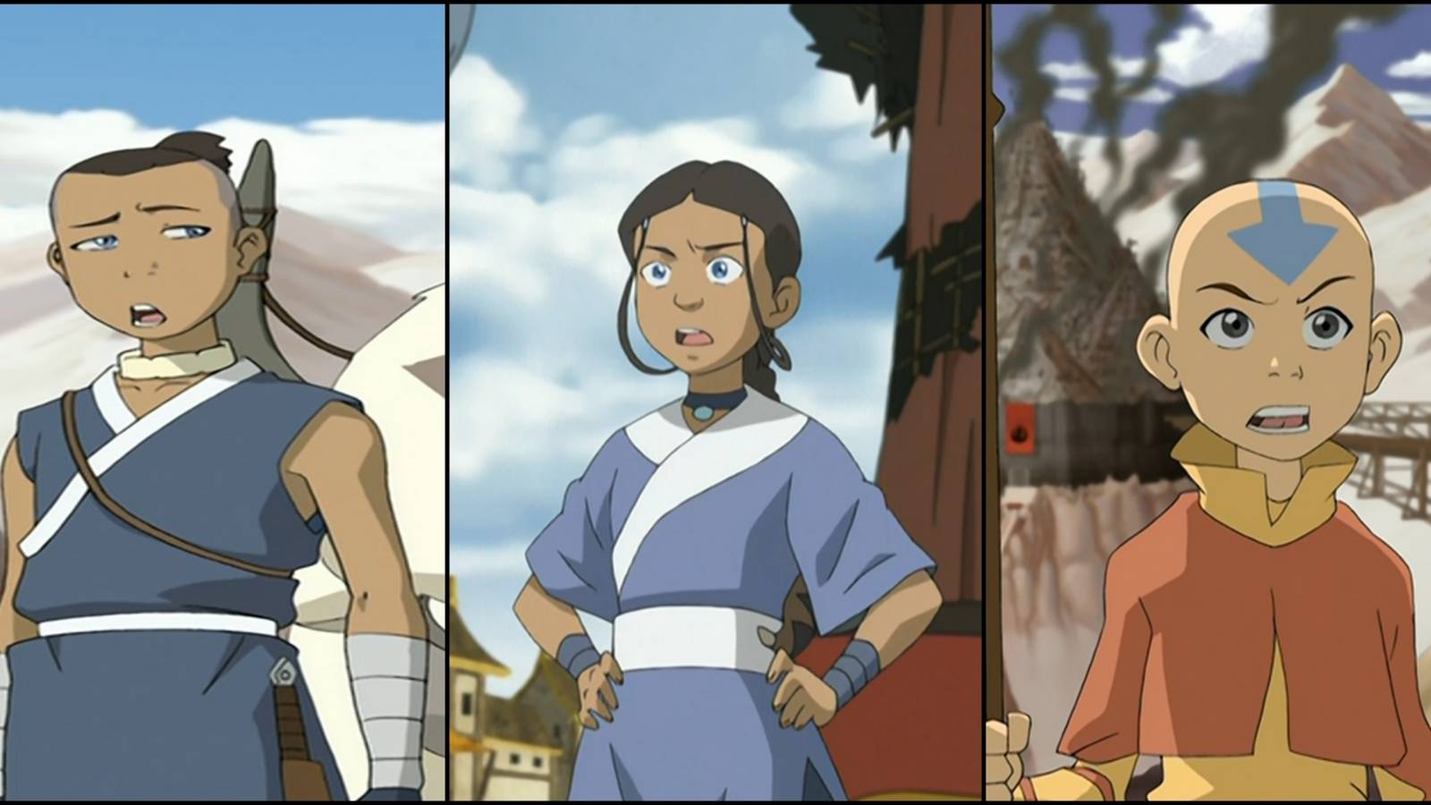Sokka, Katara, and Aang in Avatar the Last Airbender