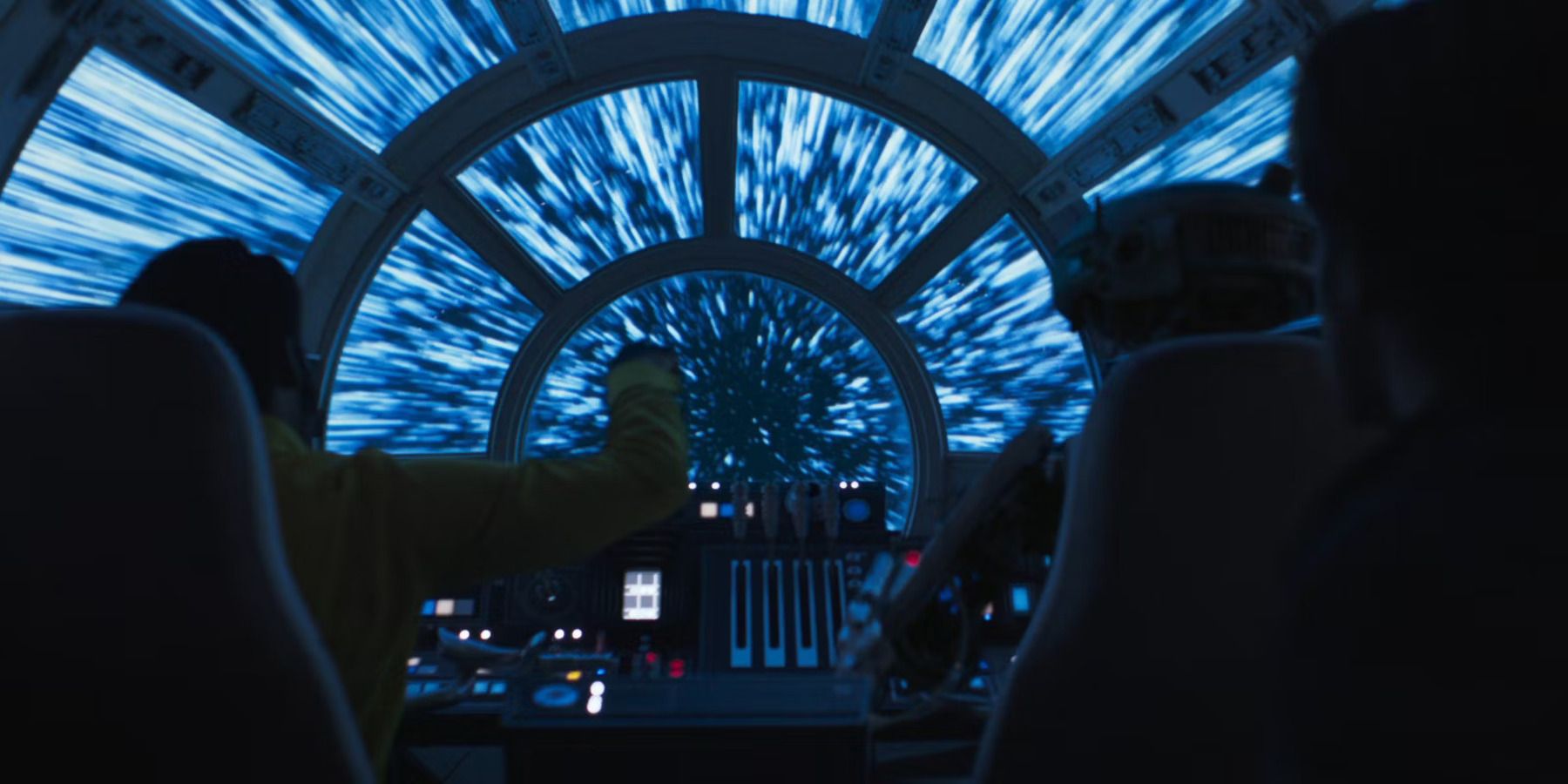 Solo: a Star Wars Story Lando flies Millennium Falcon into hyperspace