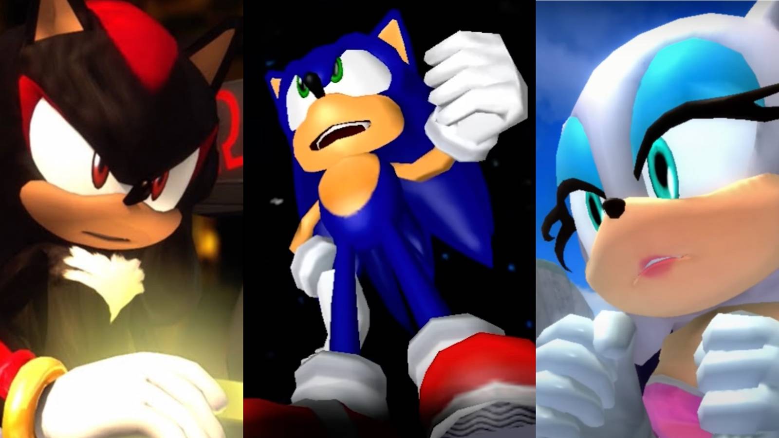 Shadow sonic and rouge side by side